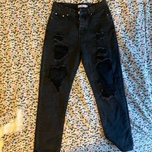 Black distressed jeans